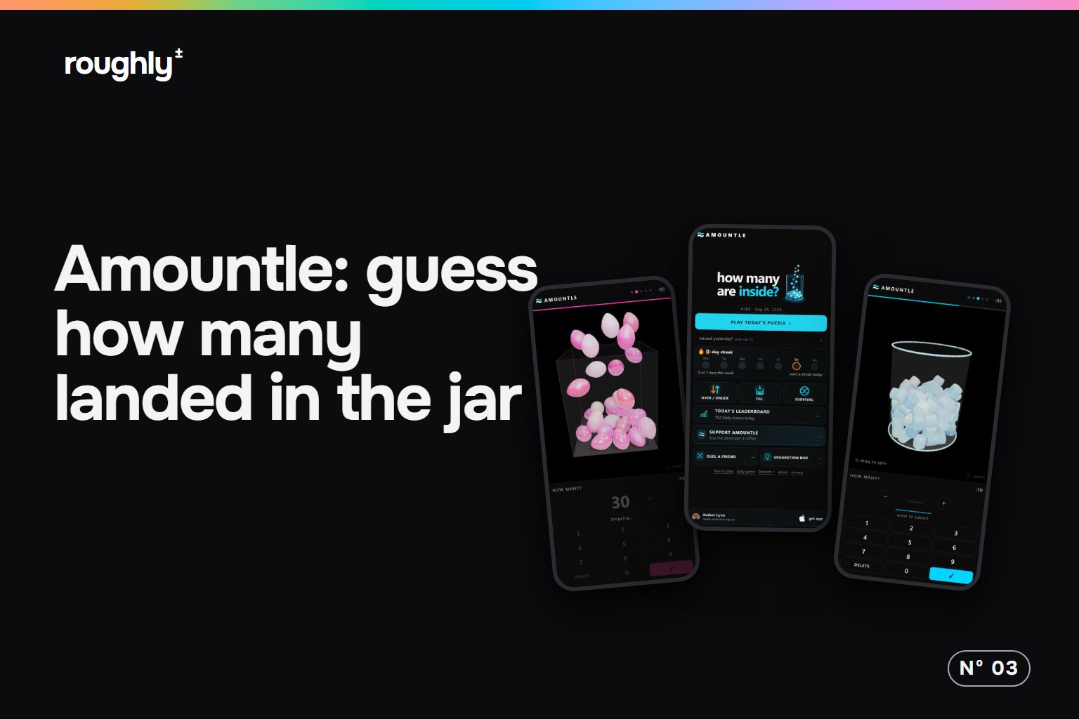 Amountle: guess how many landed in the jar