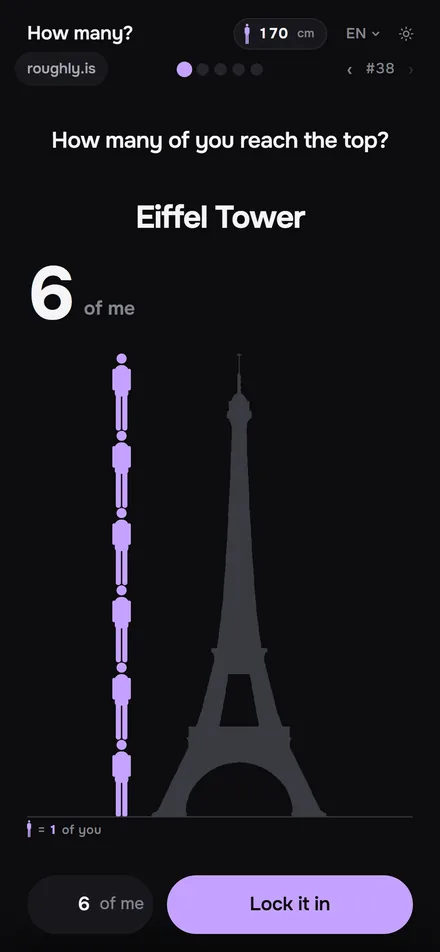 Six bodies stacked beside the Eiffel Tower, halfway through the drag