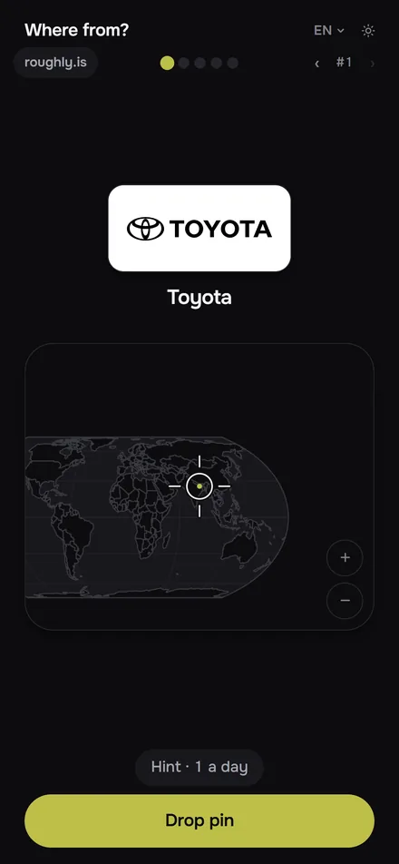 The world map being dragged under the crosshair, towards Japan