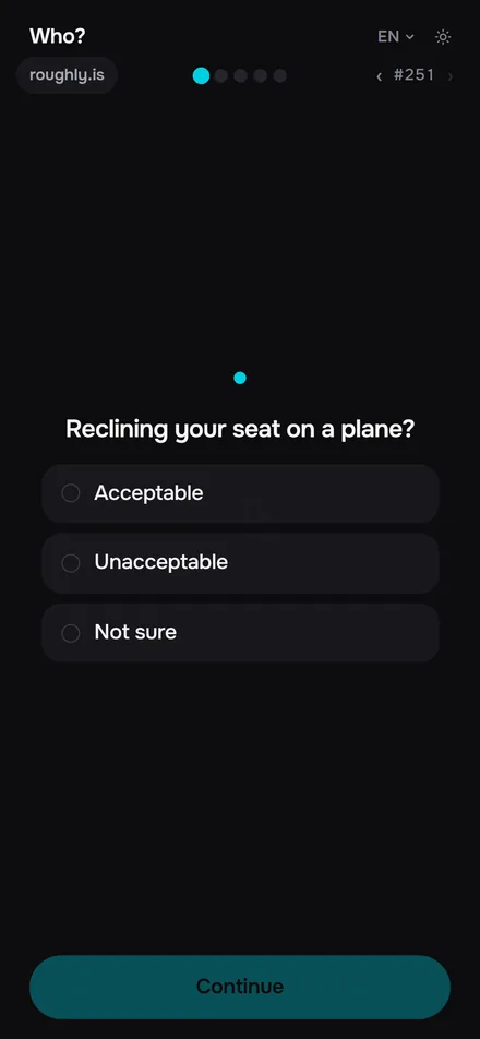 A survey question with the three answers it actually offered